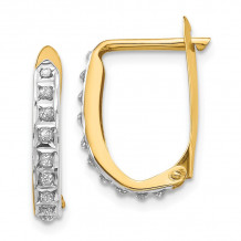 Quality Gold 14k Diamond Fascination Leverback Hinged Hoop Earrings - DF147