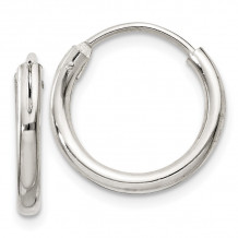 Quality Gold Sterling Silver 2mm  Hoop Earrings - QE4364