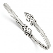 Quality Gold Sterling Silver Celtic Flexible Bangle Bracelet - QB1148