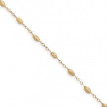 Quality Gold 14k Puff Rice Bead 9" with Anklet - ANK224-10