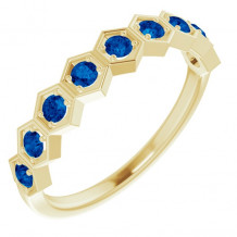 14K Yellow Blue Sapphire Stackable Ring - 71876671P