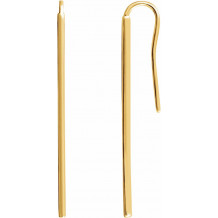 14K Yellow Vertical Bar Earrings - 651815100P