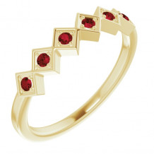 14K Yellow Mozambique Garnet Stackable Ring - 71888606P