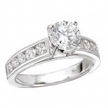 La Vie 14k White Gold Peg Head Semi-Mount Engagement Ring