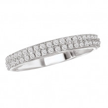 La Vie 14k White Gold Double Row Diamond Wedding Band