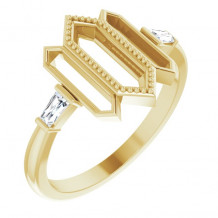 14K Yellow 1/8 CTW Diamond Geometric Ring - 123966601P