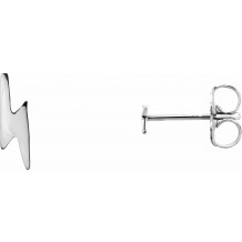 Platinum Lightning Bolt Earrings - 86461603P