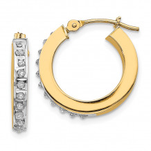 Quality Gold 14k Diamond Fascination Round Hinged Hoop Earrings - DF228