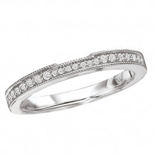 14k White Gold Curved Wedding Band