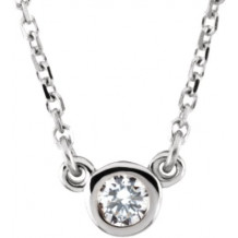 14K White 1/6 CT Diamond Solitaire 18 Necklace - 6113460002P