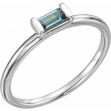 14K White London Blue Topaz Stackable Ring - 71882600P