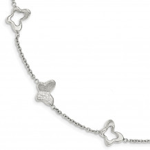 Quality Gold Sterling Silver Polished and Textured Butterfly Bracelet - QG3802-7