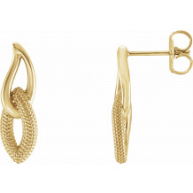 14K Yellow Beaded Drop Earrings - 86542601P