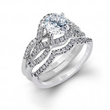 Zeghani 14k White Gold Diamond Engagement Ring