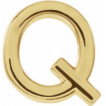 14K Yellow Single Initial Q Earring - 86800198P