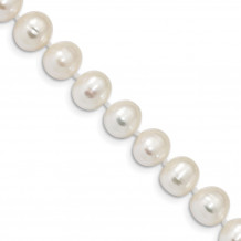 Quality Gold Sterling Silver Rhodium  8-9mm White Freshwater Cultured Pearl Bracelet - QH4728-7.25