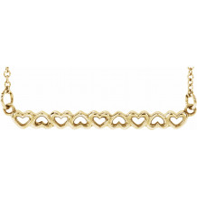 14K Yellow Heart Bar 16-18 Necklace - 86769601P