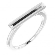 14K White Bar Ring - 651823101P