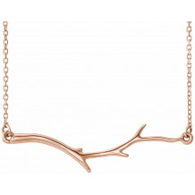 14K Rose Branch Bar 16-18 Necklace - 86311103P