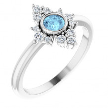 14K White Aquamarine & 1/5 CTW Diamond Ring - 720896012P