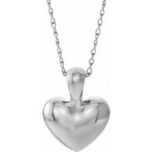 14K White Youth Heart 15 Necklace - 190061600P