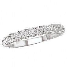 La Vie 14k White Gold Diamond Floral Round Wedding Band