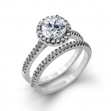 Zeghani 14k White Gold Diamond Engagement Ring