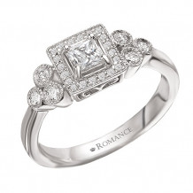 14k White Gold Halo Semi-Mount Diamond Engagement Ring