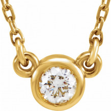 14K Yellow 1/6 CT Diamond Solitaire 18 Necklace - 6113460004P