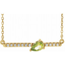 14K Yellow Peridot & 1/10 CTW Diamond 16 Necklace - 86812656P