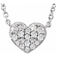 14K White 1/10 CTW Diamond Heart 18 Necklace - 68662100P