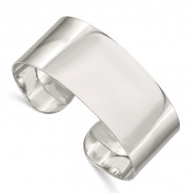 Quality Gold Sterling Silver 25.25mm Fancy Cuff Bangle Bracelet - QB110