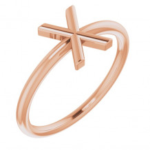 14K Rose Initial X Ring - 51895241P