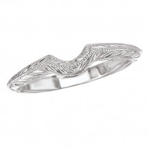 La Vie 14k White Gold Curved Wedding Band