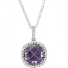 14K White Amethyst & 1/3 CTW Diamond 18 Necklace - 67981102P