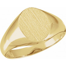 14K Yellow 10x8 mm Oval Signet Ring - 5758123690P