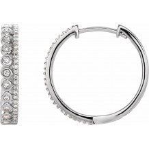 14K White 1/3 CTW Diamond Geometric Hoop Earrings - 653409601P