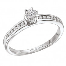 14k White Gold Straight Semi-Mount Diamond Engagement Ring