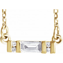 14K Yellow 1/10 CTW Diamond Bar 16-18 Necklace - 86729601P