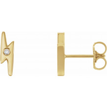 14K Yellow .03 CTW Diamond Lighting Bolt Earrings - 86482601P