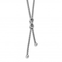 Quality Gold Sterling Silver Rhodium-plated CZ Infinity Dangle 16.75in Necklace - QG4509-16.75