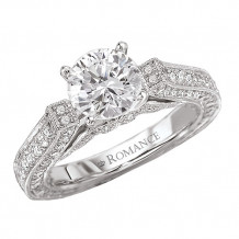 18k White Gold Peg Head Semi-Mount Engagement Ring