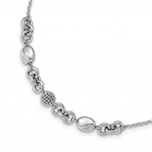 Quality Gold Sterling Silver Rhodium-plated Beaded Fancy Bracelet - QG5113-7