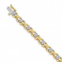 Quality Gold 14k Yellow Gold 2.6mm Diamond Tennis Bracelet - X2365