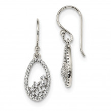 Quality Gold Sterling Silver CZ Dangle Earrings - QE13796