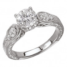 14k White Gold Peg Head Semi-Mount Engagement Ring