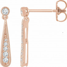 14K Rose 1/6 CTW Diamond Teardrop Earrings - 65273160003P