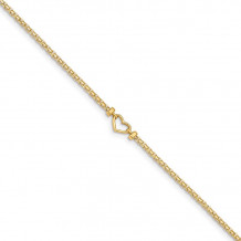 Quality Gold 14k  Polished Open-Heart Anklet - ANK29-10
