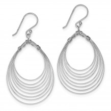 Quality Gold Sterling Silver Rhodium Plated Multi Ovals Dangle Earrings - QE8921