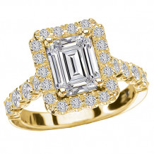 Romance 18k Yellow Gold Halo Diamond Engagement Ring
